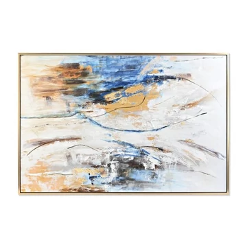 Kép absztrakt kézzel festett vászon, hungarocell 126x4x187 cm színes