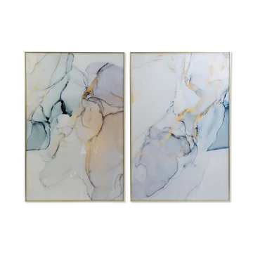 Kép absztrakt üveg, alumínium 80x2,5x120 cm kék, arany 2 féle