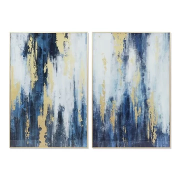 Kép absztrakt üveg, alumínium 80x2,5x120 cm kék, arany 2 féle