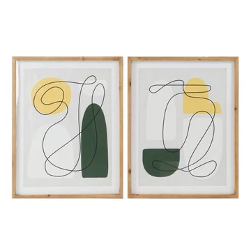 Kép absztrakt üveg, mdf 55x2x70 cm zöld, sárga 2 féle