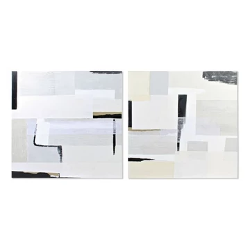 Kép absztrakt vászon, fenyő 100x4x100 cm színes 2 féle