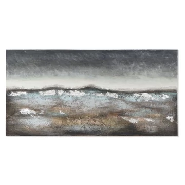 Kép absztrakt vászon, fenyő, kézzelfestett 140x3,5x70 cm kék