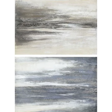 Kép absztrakt vászon, fenyő, kézzelfestett 150x2,4x100 cm szürke, bézs 2 féle