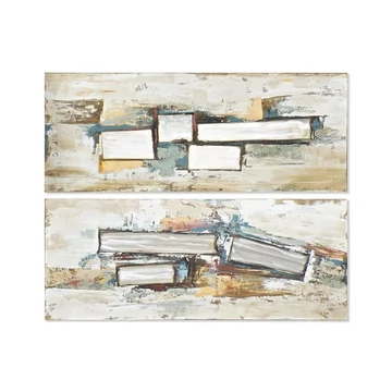 Kép absztrakt vászon, fenyő, kézzelfestett 150x3x60 cm bézs, szürke 2 féle