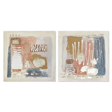 Kép absztrakt vászon, fenyő, kézzelfestett 60x2,8x60 cm színes 2 féle