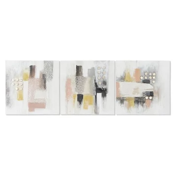 Kép absztrakt vászon, fenyő, kézzelfestett 60x2,8x60 cm színes 3 féle