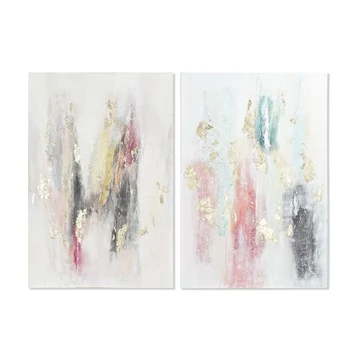 Kép absztrakt vászon, fenyő, kézzelfestett 80x3,5x120 cm színes 2 féle