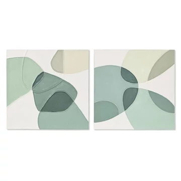 Kép absztrakt vászon, hungarocell 100x3,7x100 cm zöld, fehér 2 féle