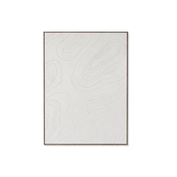 Kép absztrakt vászon, hungarocell 103x4,5x143 cm fehér