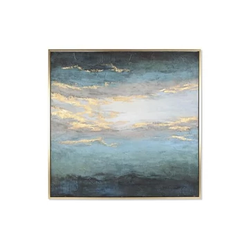 Kép absztrakt vászon, hungarocell 131x3,8x131 cm türkizkék, kék