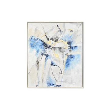 Kép absztrakt vászon, hungarocell 131x3,8x156 cm fehér, kék