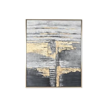 Kép absztrakt vászon, hungarocell 131x3,8x156 cm fekete, arany