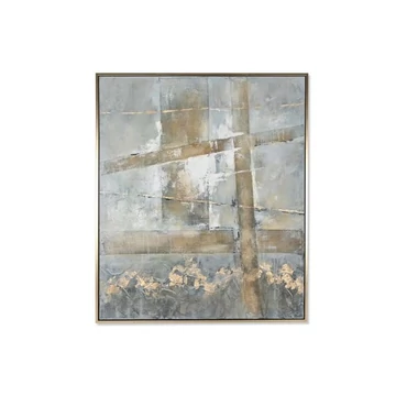 Kép absztrakt vászon, hungarocell 131x3,8x156 cm kék, arany