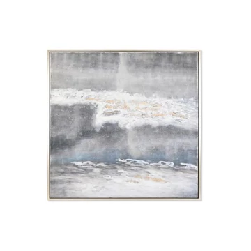 Kép absztrakt vászon, hungarocell 131x4x131 cm szürke, fehér