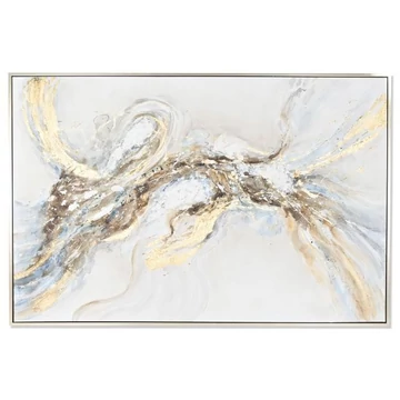 Kép absztrakt vászon, hungarocell 187x3,8x126 cm arany, fehér