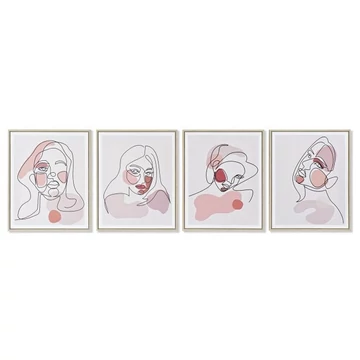Kép absztrakt vászon, hungarocell 40x2,5x50 cm pink, bézs 4 féle
