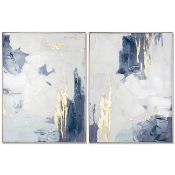 Kép absztrakt vászon, hungarocell 60x3,5x80 cm kék, fehér 2 féle