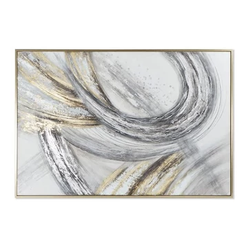Kép absztrakt vászon, hungarocell, kézzelfestett 187x3,8x126 cm fekete, arany