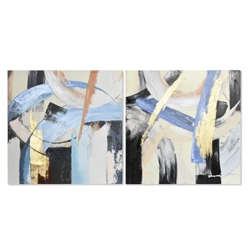 Kép absztrakt vászon, mdf 100x2,5x100 cm színes 2 féle