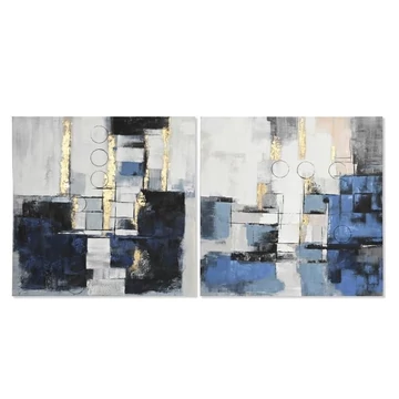 Kép absztrakt vászon, mdf 100x2,8x100 cm színes 2 féle