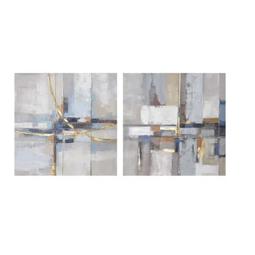 Kép absztrakt vászon, mdf 100x3x100 cm színes 2 féle