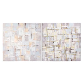 Kép absztrakt vászon, mdf 100x3x100 cm szürke, fehér 2 féle