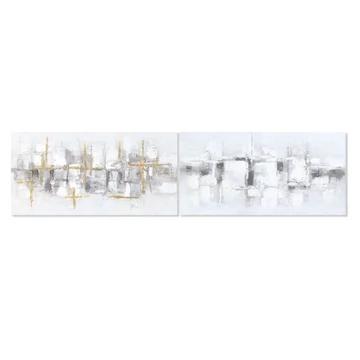 Kép absztrakt vászon, mdf 120x3x60 cm szürke, fehér 2 féle