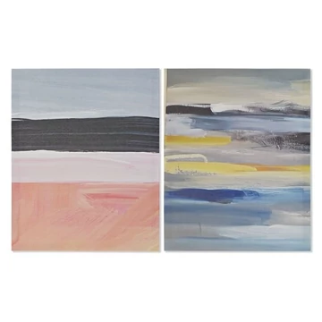 Kép absztrakt vászon, mdf 40x1,8x50 cm kék, pink 2 féle