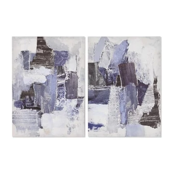 Kép absztrakt vászon, mdf 50x2,5x70 cm kék, fehér 2 féle