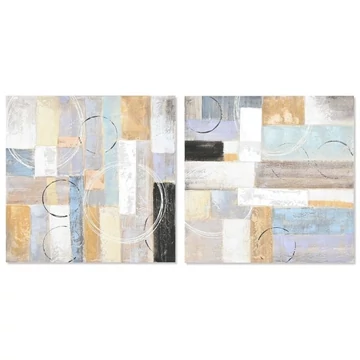 Kép absztrakt vászon, mdf 60x2,7x60 cm szürke, színes 2 féle