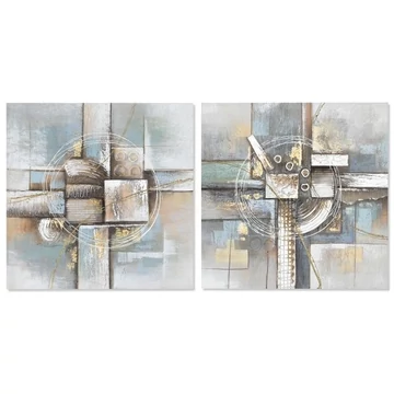 Kép absztrakt vászon, mdf 80x3x80 cm színes 2 féle