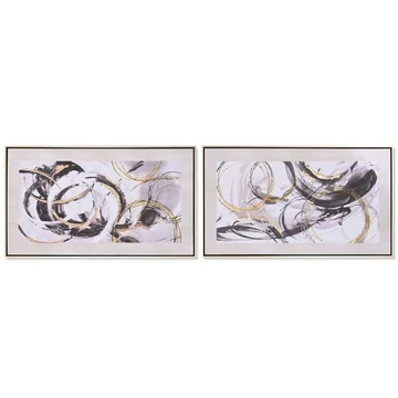 Kép absztrakt vászon, mdf 95x3x55 cm fehér, fekete 2 féle