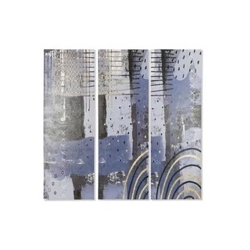 Kép absztrakt vászon, mdf, kézzelfestett 40x2,8x120 cm kék, fekete 3 féle