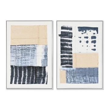 Kép absztrakt vászon, poliészter, hungarocell, fenyő 60x4,5x90 cm színes 2 féle