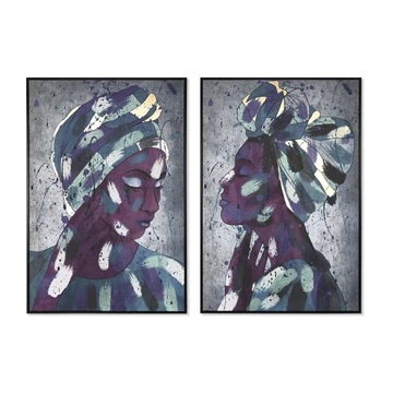 Kép afrikai hungarocell, vászon 83x4,5x123 cm lila, türkizkék 2 féle