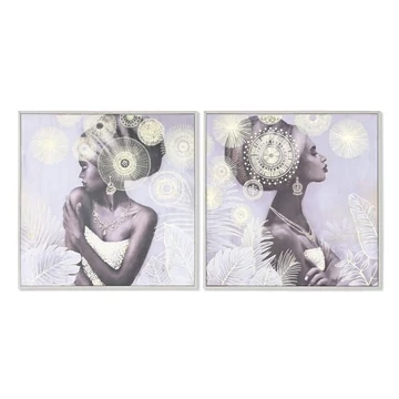 Kép afrikai vászon, fenyő 80x2,8x80 cm barna, bézs 2 féle
