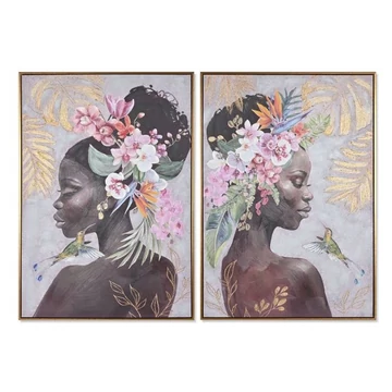 Kép afrikai vászon, hungarocell 70x3,5x100 cm barna, arany 2 féle