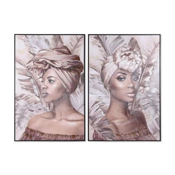 Kép afrikai vászon, hungarocell 80x3,5x120 cm barna, bézs 2 féle