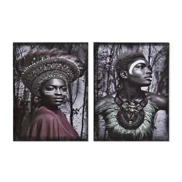 Kép afrikai vászon, mdf 30x1,8x40 cm fekete 2 féle
