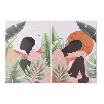 Kép afrikai vászon, mdf 50x1,8x70 cm zöld, fekete 2 féle