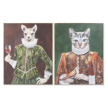 Kép állat klasszikus vászon, fenyő, kézzelfestett 82x4,5x102 cm színes 2 féle