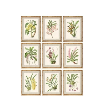 Kép botanikus üveg, bambusz 35x2,8x45 cm zöld, bézs 9 féle
