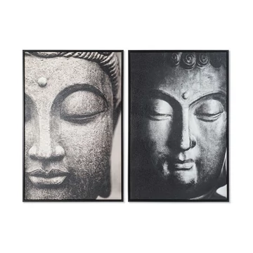 Kép Buddha keretes hungarocell, vászon 62,5x4,5x93 cm szürke, fekete 2 féle