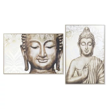 Kép Buddha keretes hungarocell, vászon 83x4,5x122,5 cm arany, fehér 2 féle