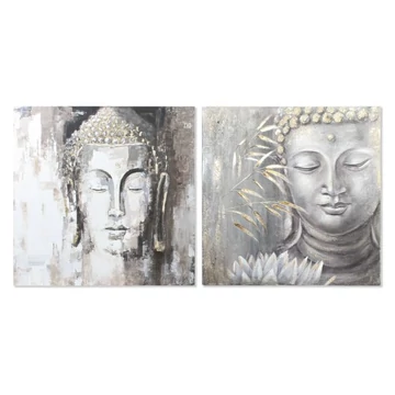 Kép Buddha vászon, fenyő 100x3,8x100 cm szürke 2 féle