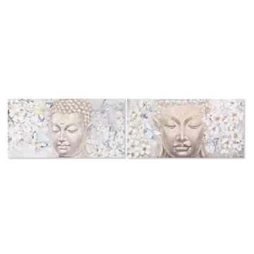 Kép Buddha virágok vászon, mdf 120x3x60 cm bézs 2 féle