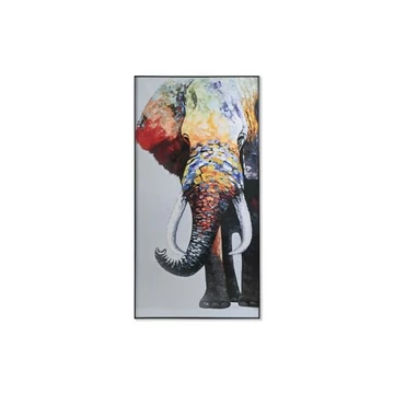 Kép elefánt alumínium, mdf 80x3x160 cm színes, szürke