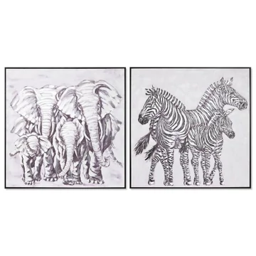 Kép elefánt vászon, hungarocell 100x3,5x100 cm fehér, fekete 2 féle