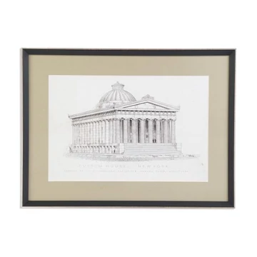 Kép építészet keretes üveg, hungarocell 79x3x59 cm bézs, fekete