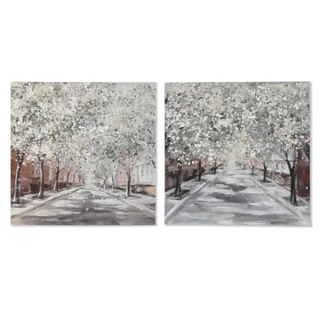 Kép fák vászon, fenyő, kézzelfestett 100x3,7x100 cm színes 2 féle